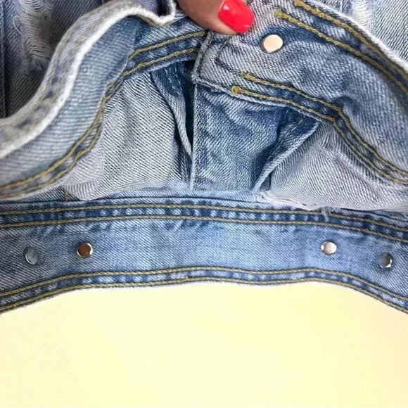 Abercrombie Fitch Distress Faded Cowgirl Western Button Denim Jean Jacket Size M - Picture 7 of 14